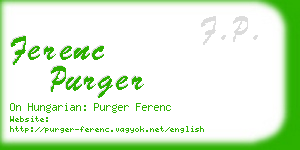 ferenc purger business card